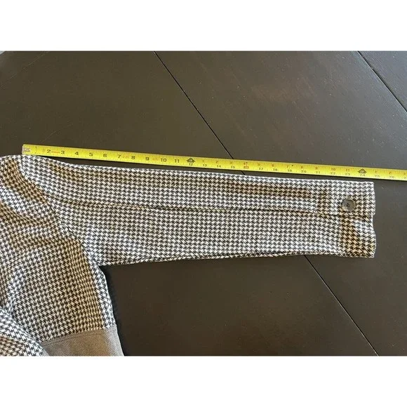 Mystree Wool Blend Houndstooth Shimmer Brown Cropped Boxy Jacket Sz L NWOT - Picture 8 of 8